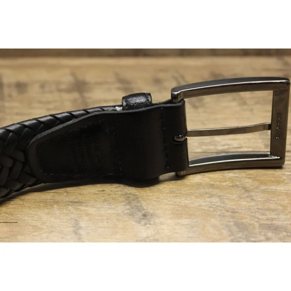 GF men's braided black leather casual dress belt 50‎ / 52